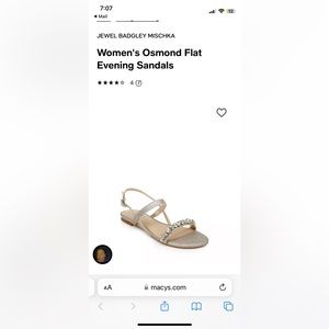 Badgley Mischka - Osmand Flat Dress Sandals in Gold / Size 5